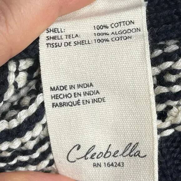Cleobella womens Madison Knit Sweater Black/Ivory size Small Cotton Turtleneck - Picture 9 of 16